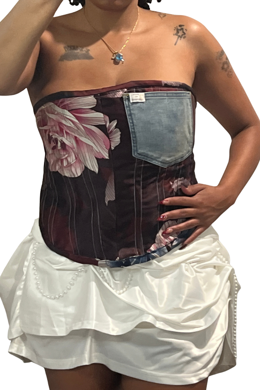 The Beginning | Pearl Handcrafted White Statement Skirt